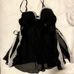 Black baby doll lingerie top